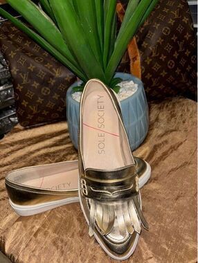 Sole Society  Loafers with Tassels (Gold) Woman Size 7